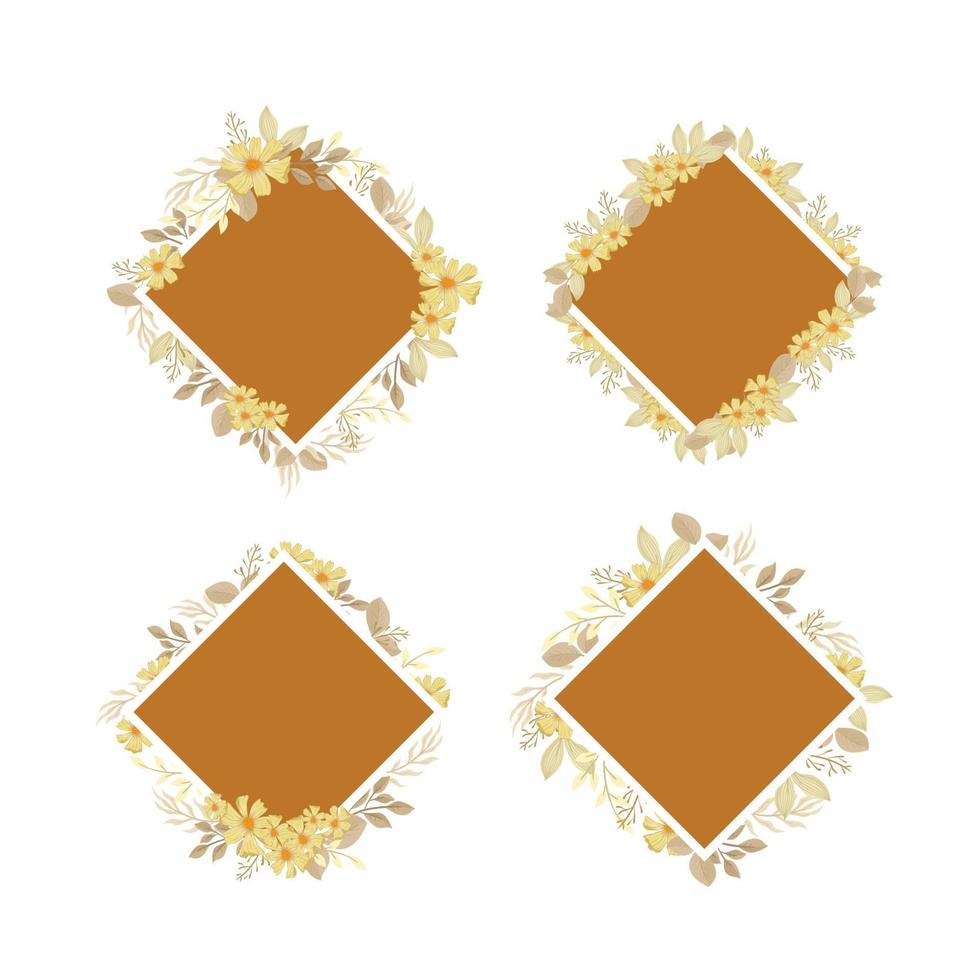 brown and yellow floral frame 4795914 Vector Art at Vecteezy