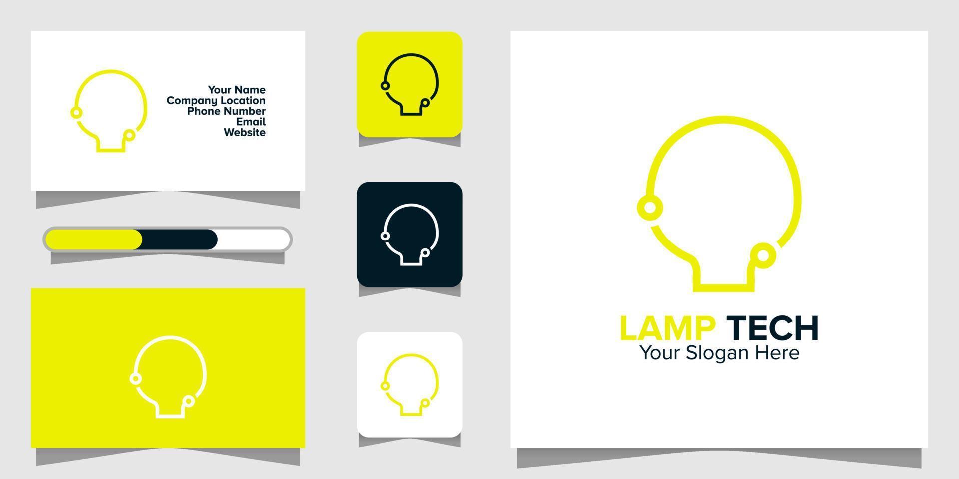 Illustration Vector Graphic of Lamp Tech Logo. Perfect to use for Technology Company