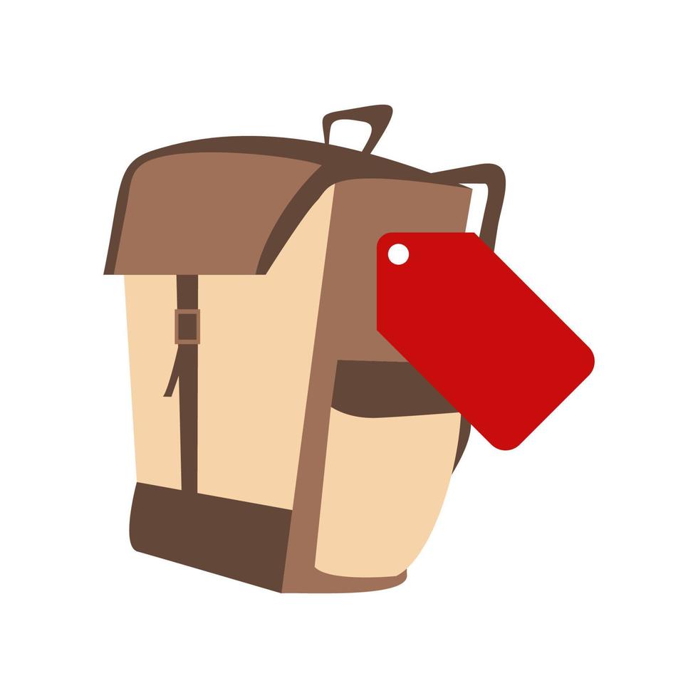 Illustration Vector Graphic of Backpack Price Tag Logo. Perfect to use for Technology Company