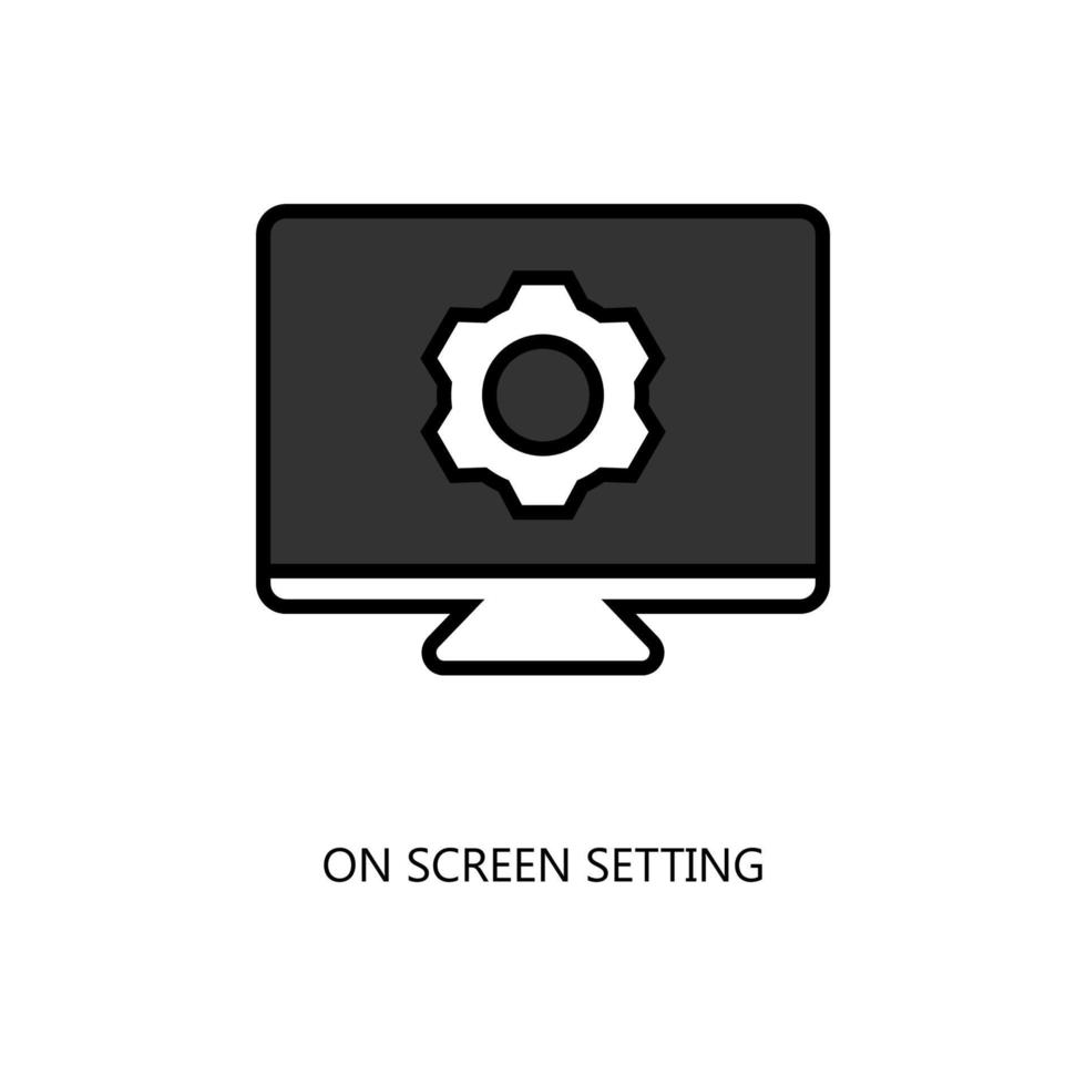 On Screen Setting icon. Trendy flat vector On Screen Setting icon on white background, vector illustration can be use for web and mobile