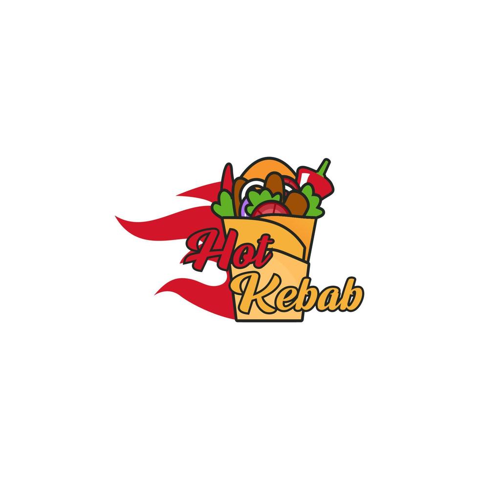 logotipo de kebab moderno vector