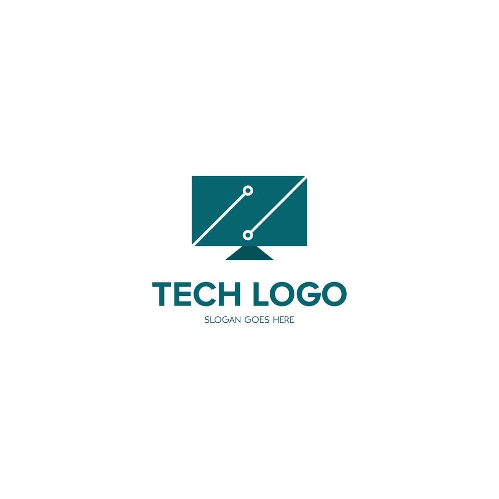 gráfico de vector de ilustración del logotipo de tecnología de televisión. perfecto para usar en empresas de tecnología