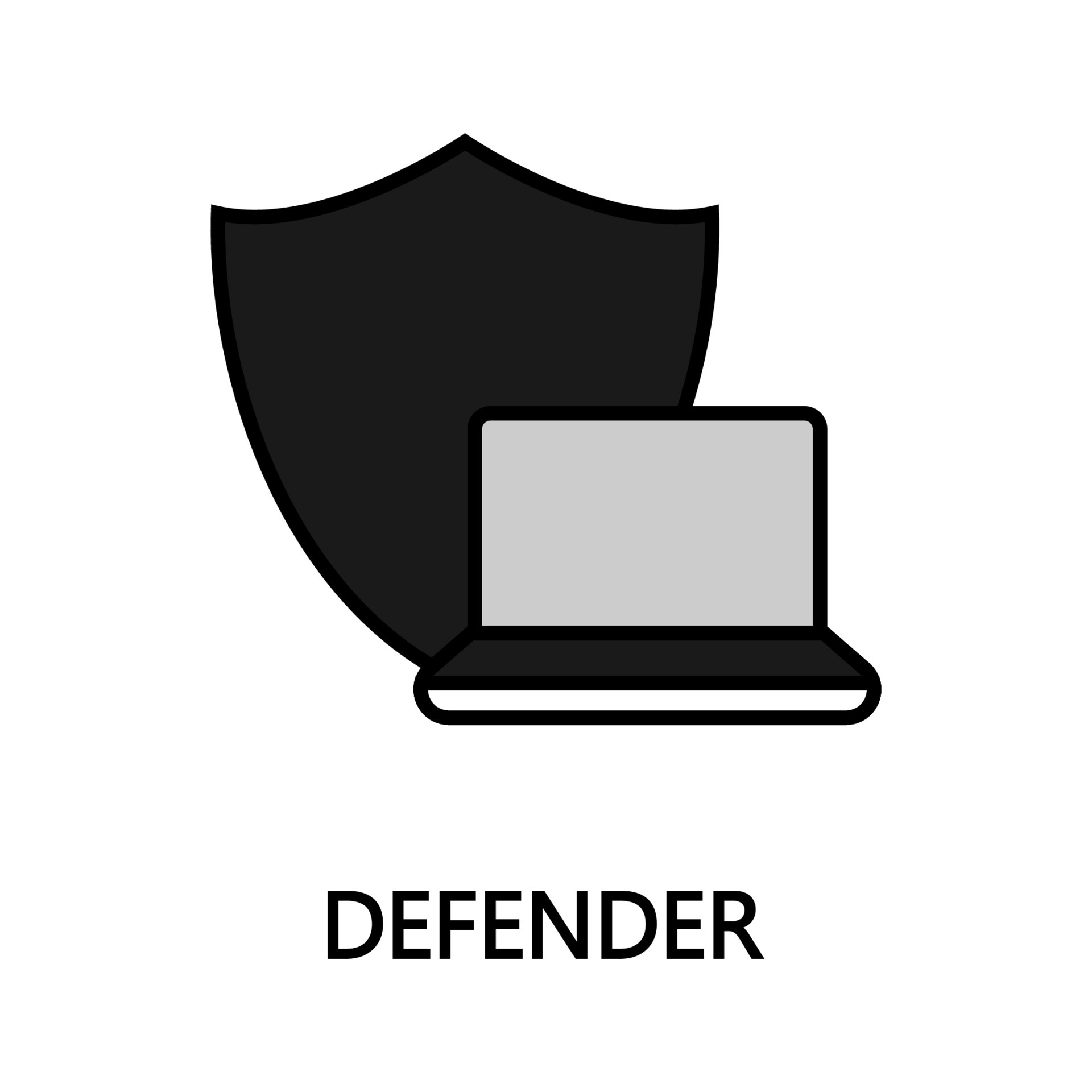 Laptop Defender icon. Trendy flat vector Laptop Defender icon on white ...
