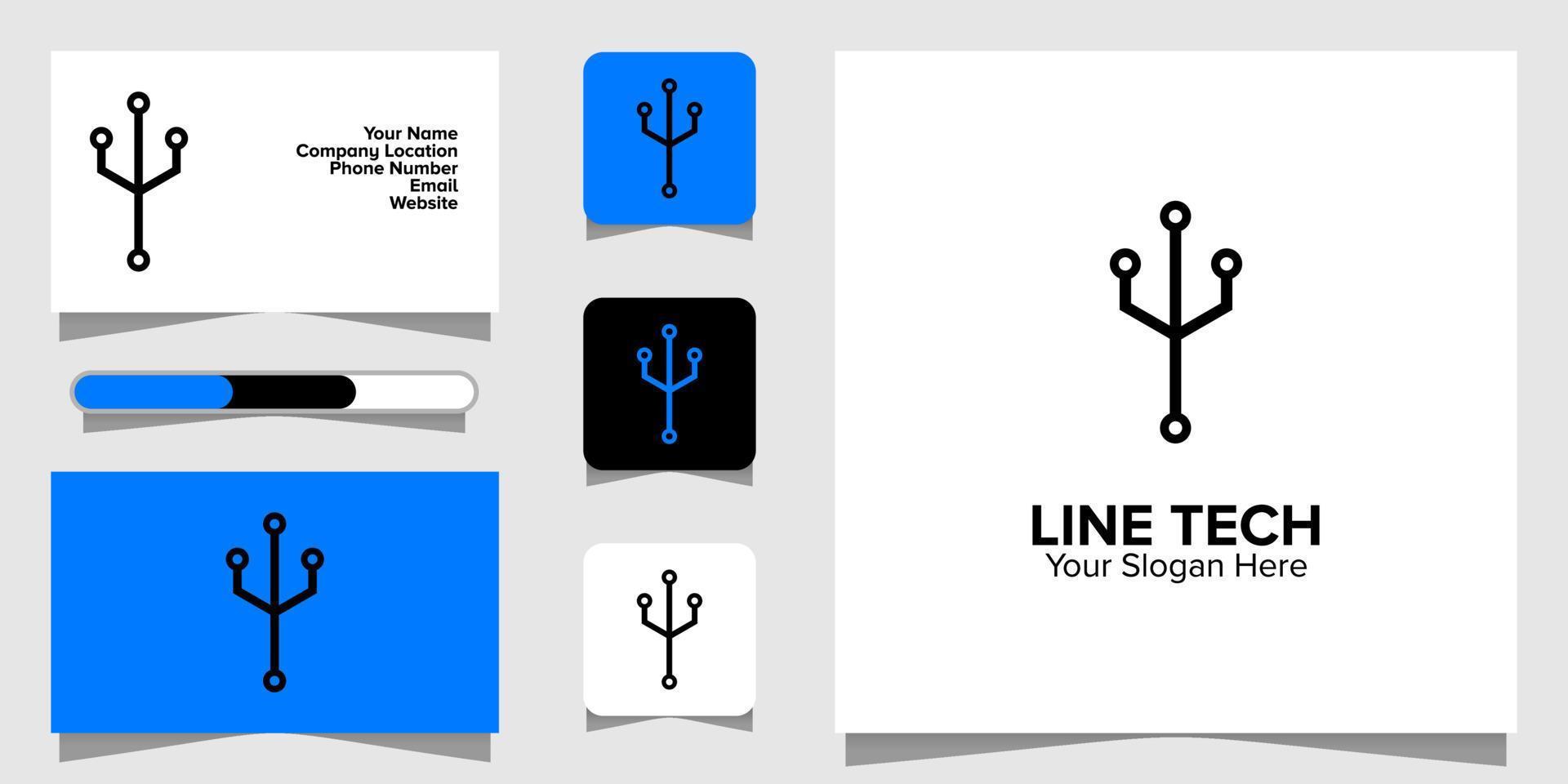 Illustration Vector Graphic of Line Tech Logo. Perfect to use for Technology Company