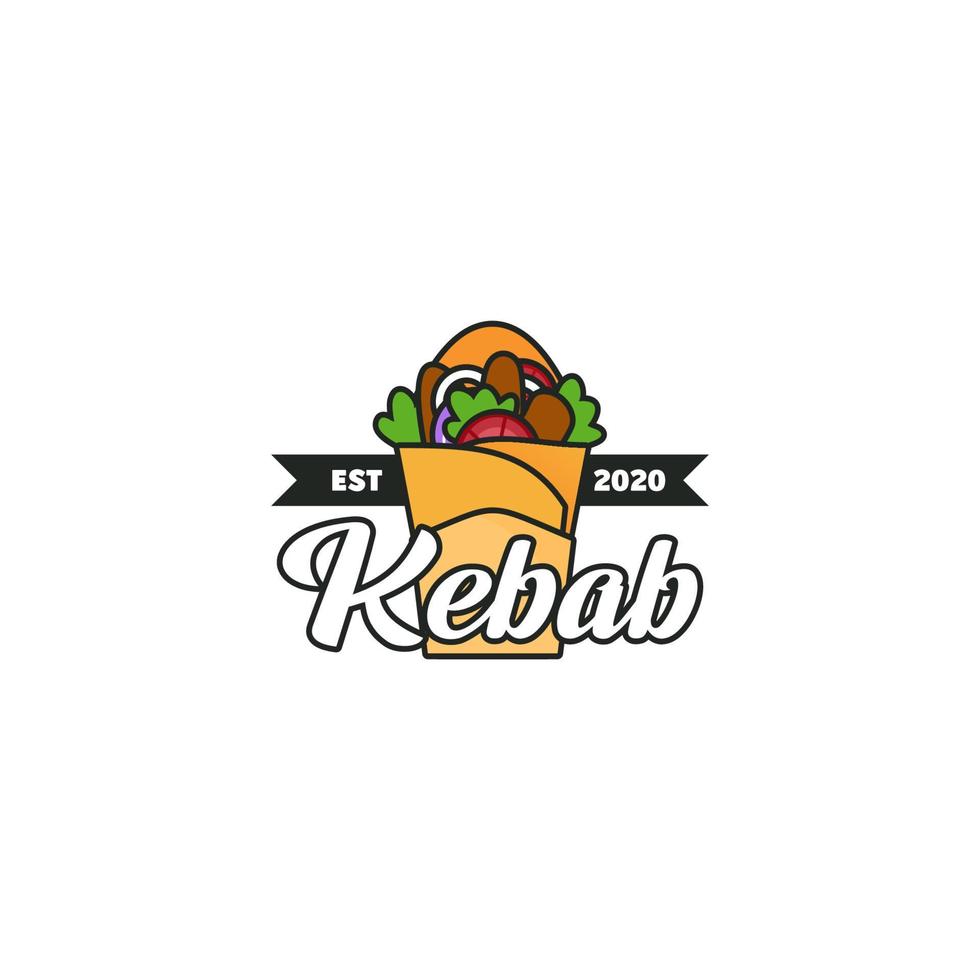 logotipo de kebab moderno vector