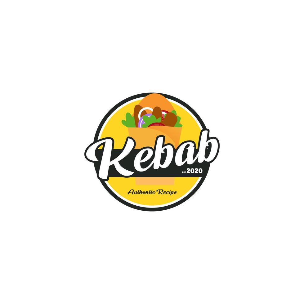 logotipo de kebab moderno vector