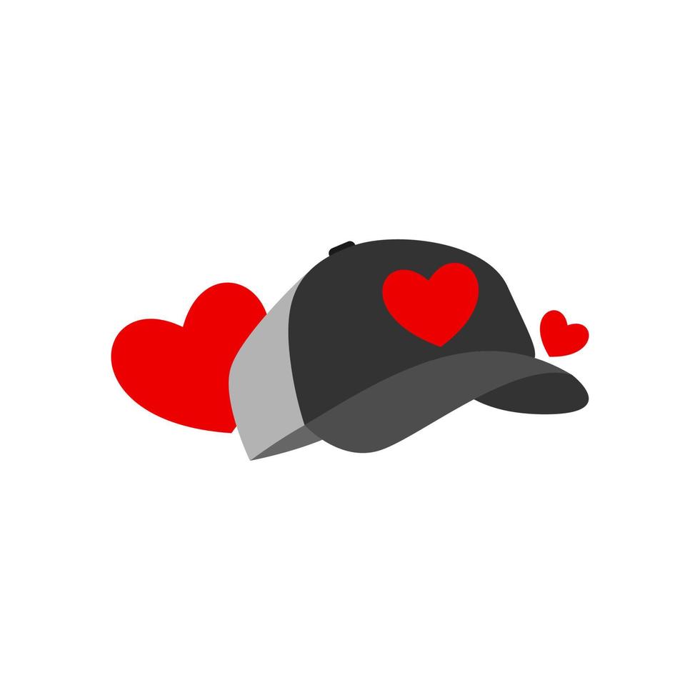 Illustration Vector Graphic of Love Hat Logo. Perfect to use for Technology Company