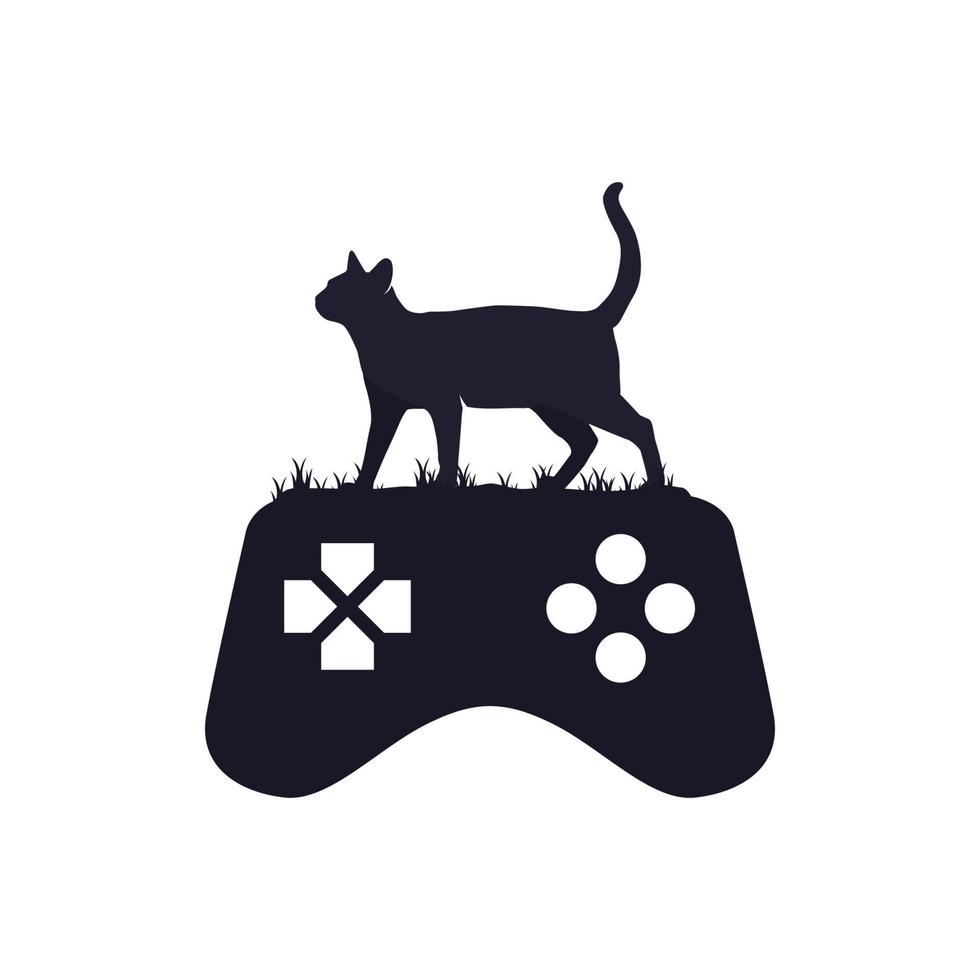 gráfico de vector de ilustración del logotipo de gato de juegos. perfecto para usar en empresas de tecnología