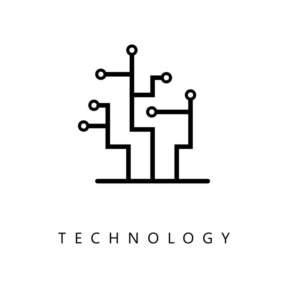 gráfico de vector de ilustración del logotipo de tecnología de árbol. perfecto para usar en empresas de tecnología