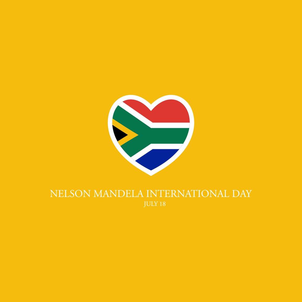 Nelson Mandela International Day Logo. South Africa Flag vector
