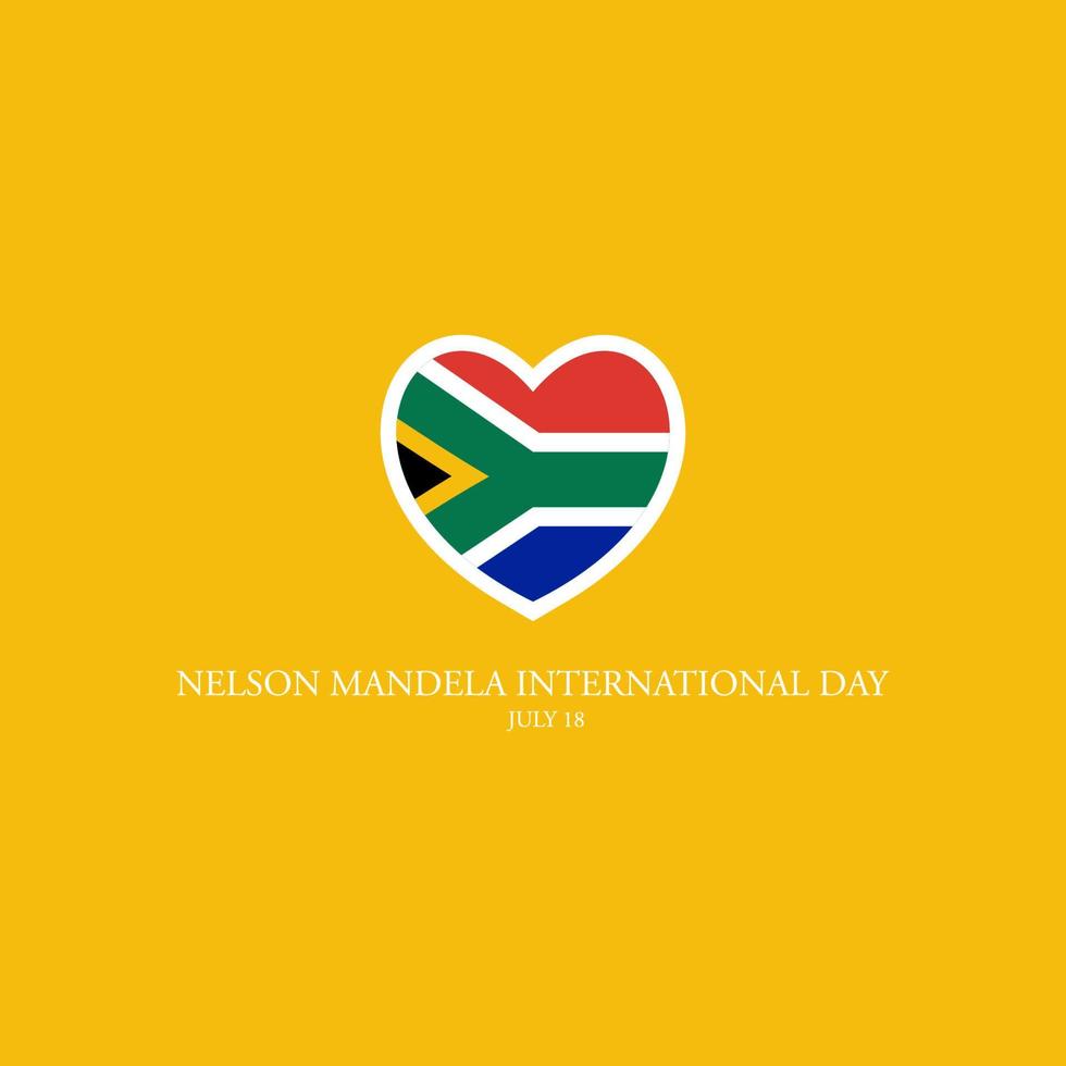 logo del día internacional de nelson mandela. bandera de sudáfrica vector