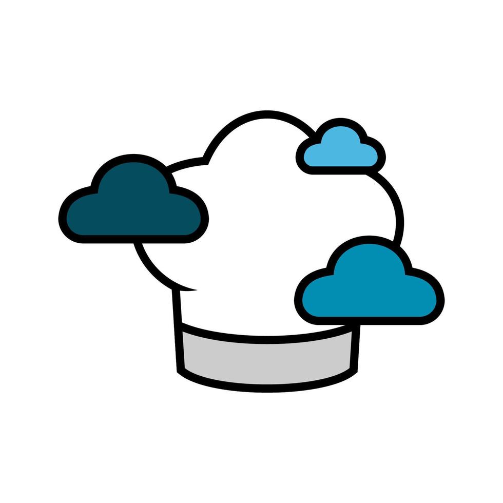 gráfico de vector de ilustración del logo de sombrero de chef de nube. perfecto para usar en empresas de tecnología