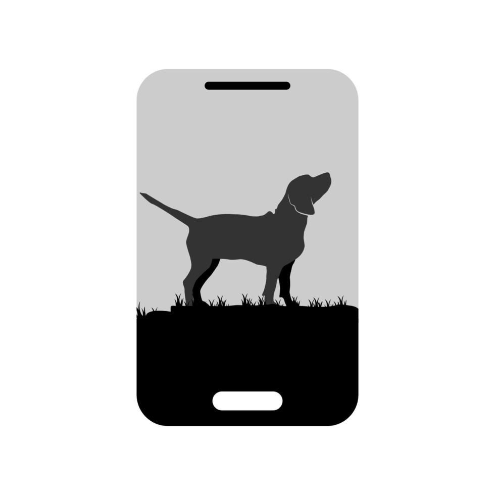 gráfico de vector de ilustración del logotipo de la aplicación de perro beagle. perfecto para usar en empresas de tecnología