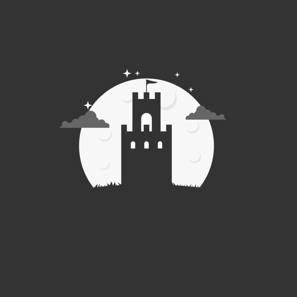 Castle in the Night. Silhouette vector