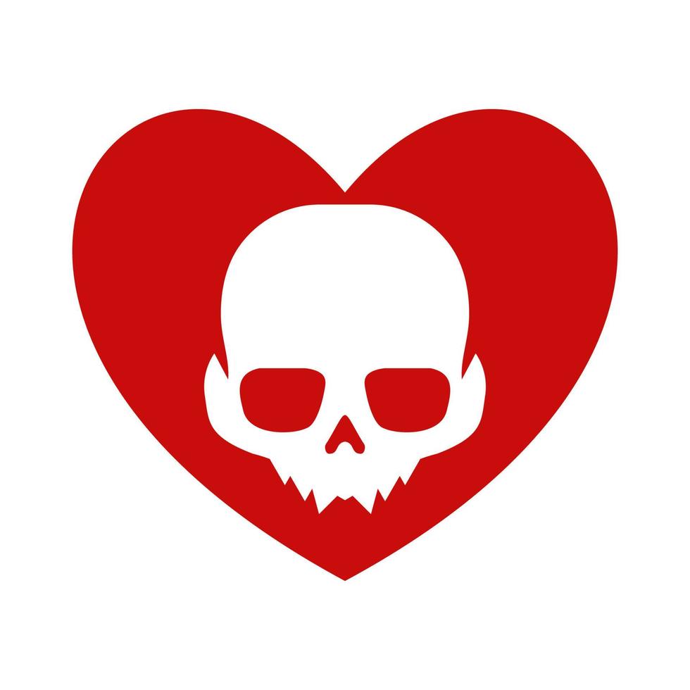 gráfico de vector de ilustración del logo de amor de calavera. perfecto para usar en empresas de tecnología