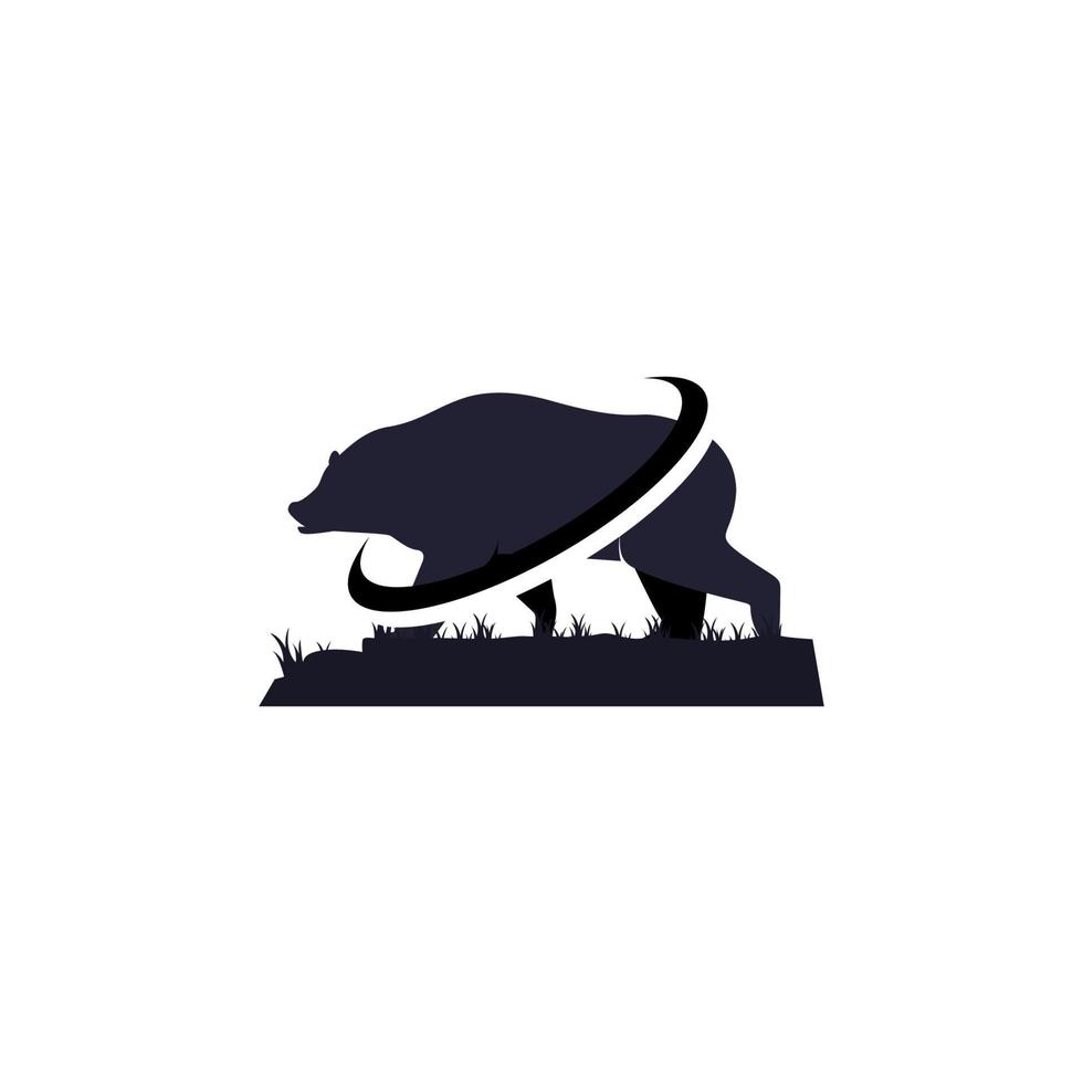 gráfico de vector de ilustración del logotipo del oso grizzly. perfecto para usar en empresas de tecnología