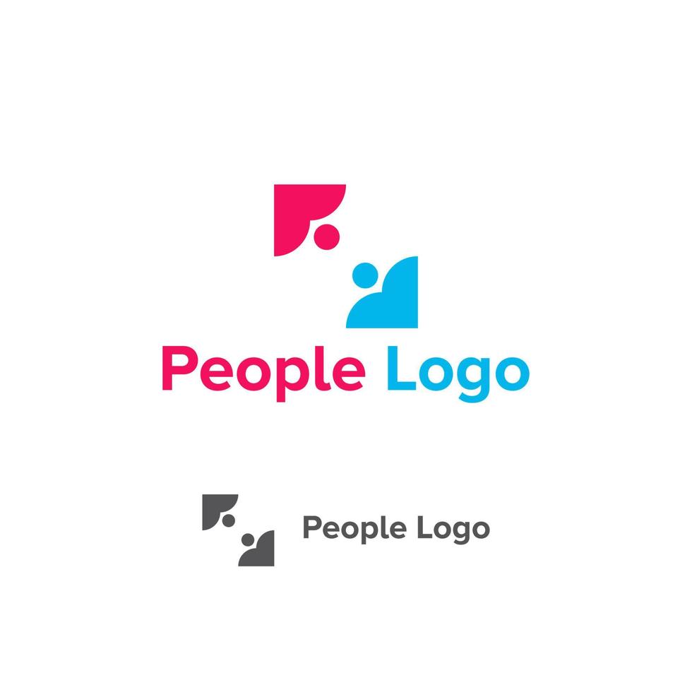 gráfico de vector de ilustración del logotipo de personas