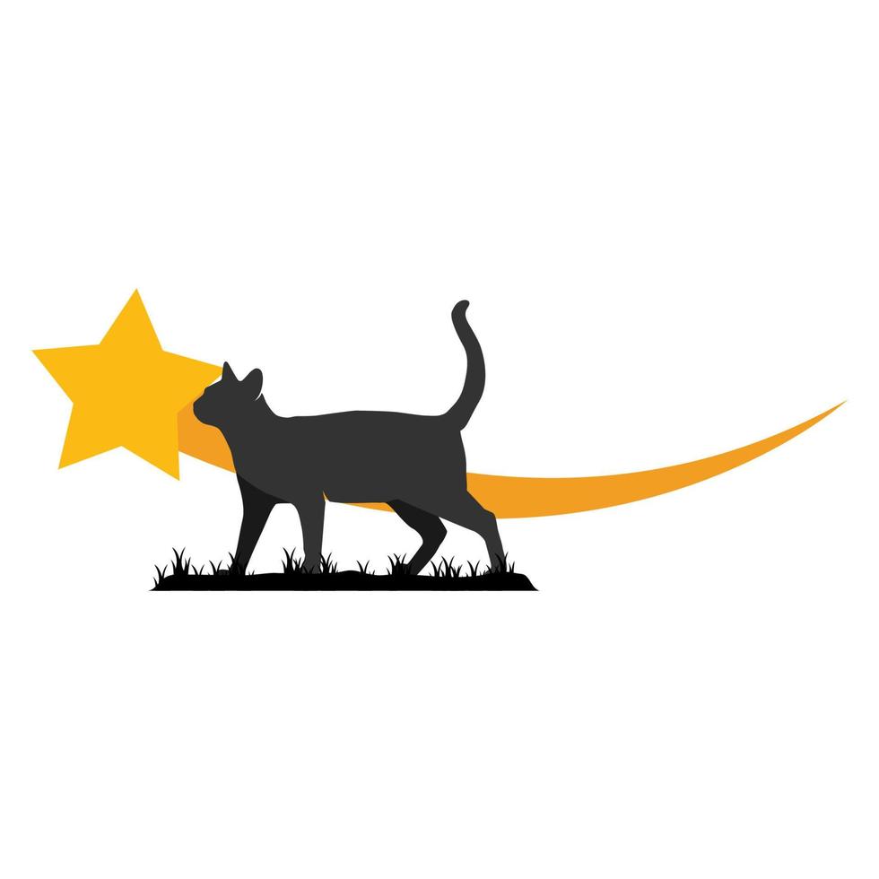 gráfico de vector de ilustración del logotipo de estrella de gato. perfecto para usar en empresas de tecnología