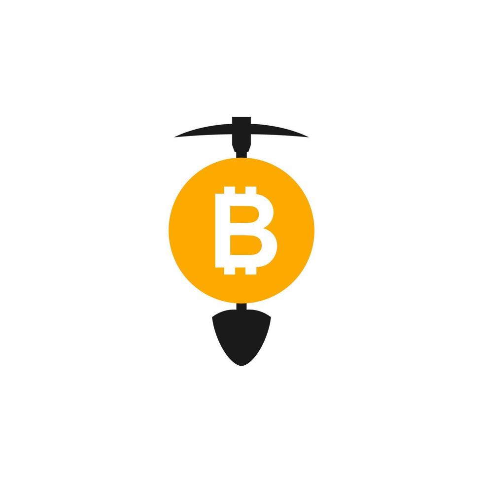 Illustration Vector Graphic of Bitcoin Mining Logo. Perfect to use for Mining Company