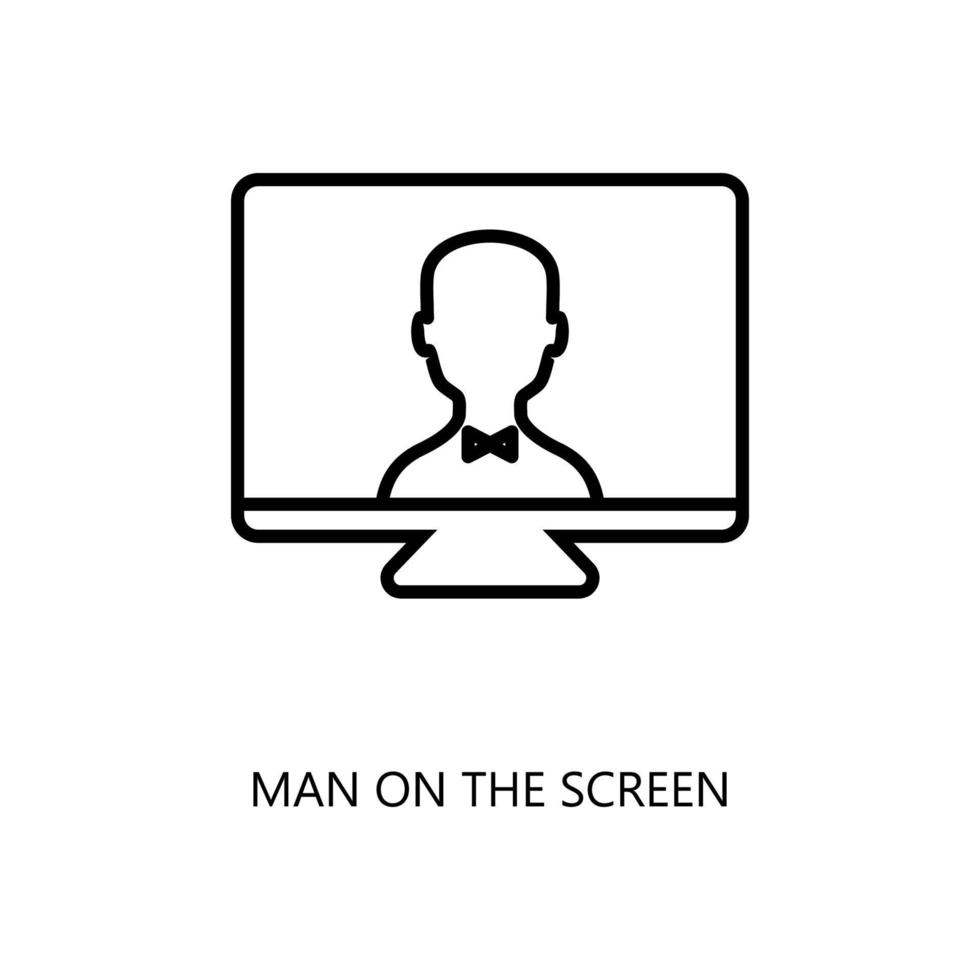 Man on Screen icon. Trendy flat vector Man on Screen icon on white background, vector illustration can be use for web and mobile