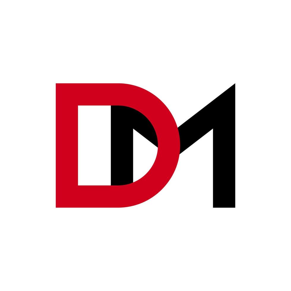 gráfico de vector de ilustración del logotipo de letra dm moderno. perfecto para usar en empresas de tecnología