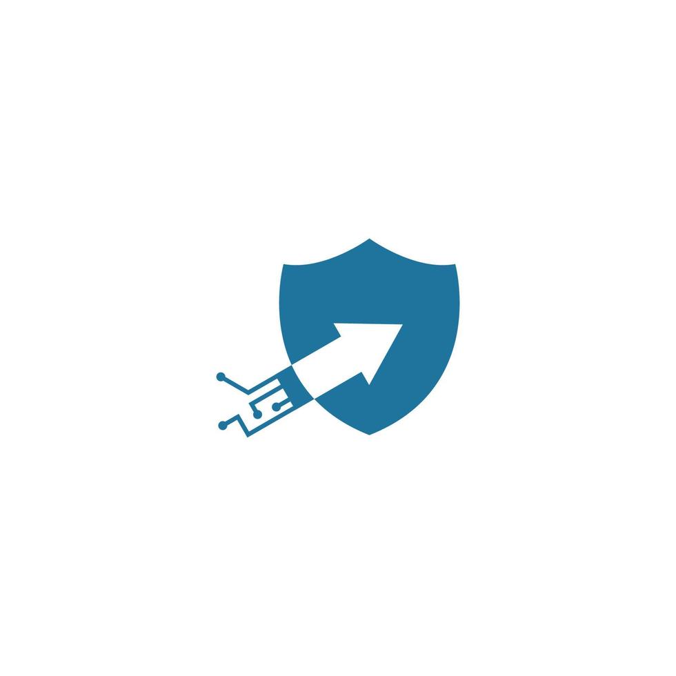 Illustration Vector Graphic of Technology Arrow Shield Logo