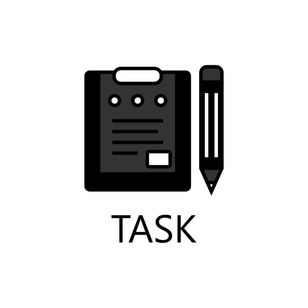 icono de tarea. icono de tarea de vector plano de moda sobre fondo blanco, ilustración vectorial se puede utilizar para web y móvil