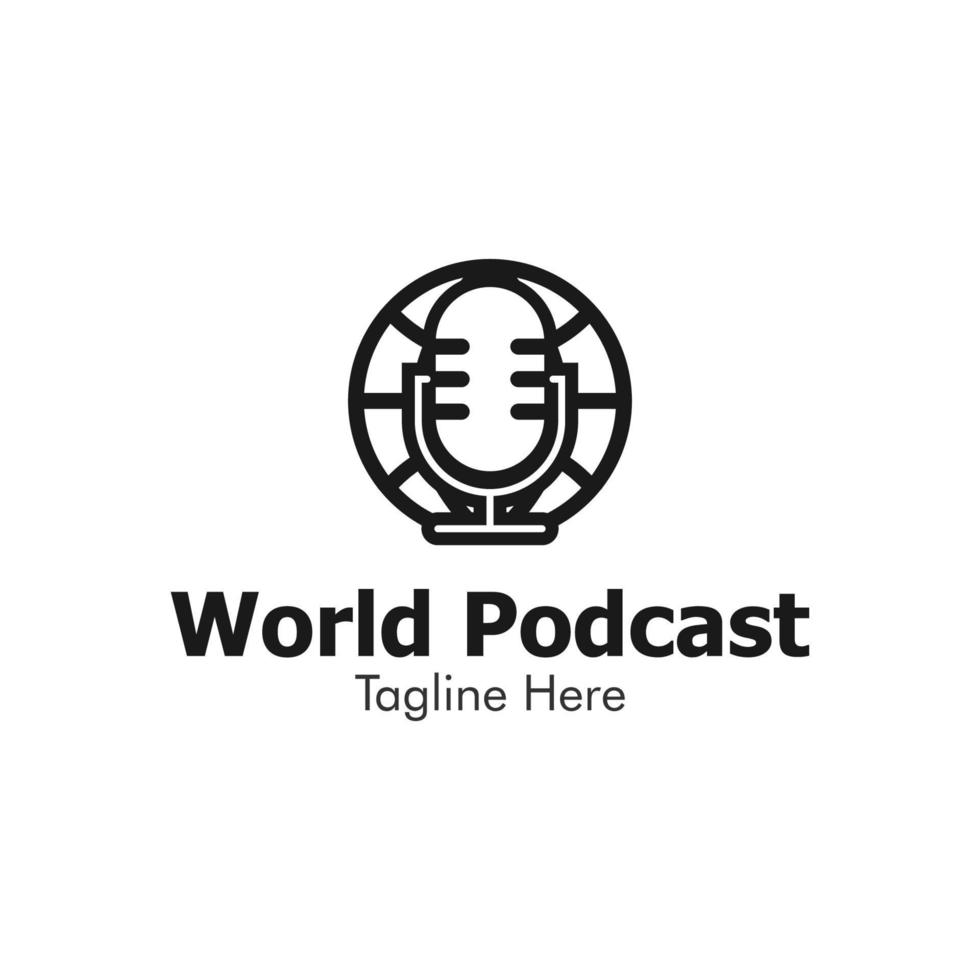 Illustration Vector Graphic of World Podcast Logo. Perfect to use for Technology Company