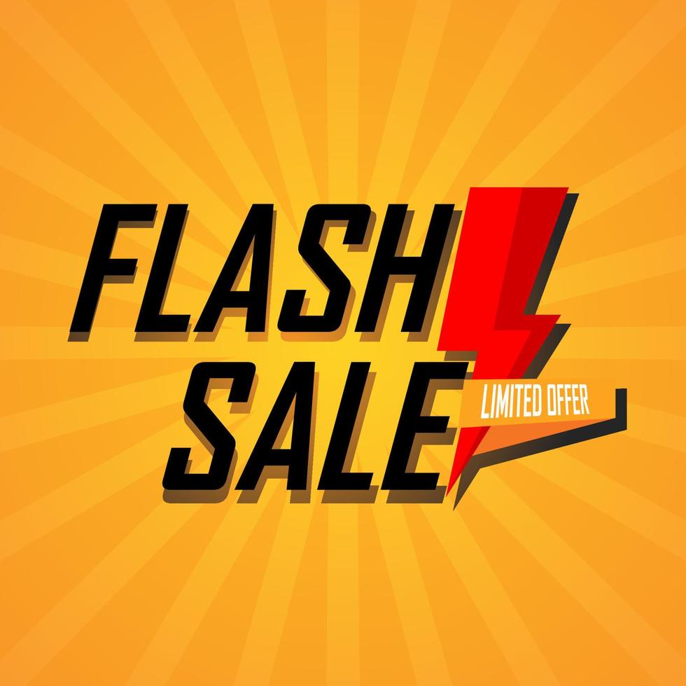 gráfico de vector de ilustración de banner de venta flash. perfecto para usar en promoción de ventas