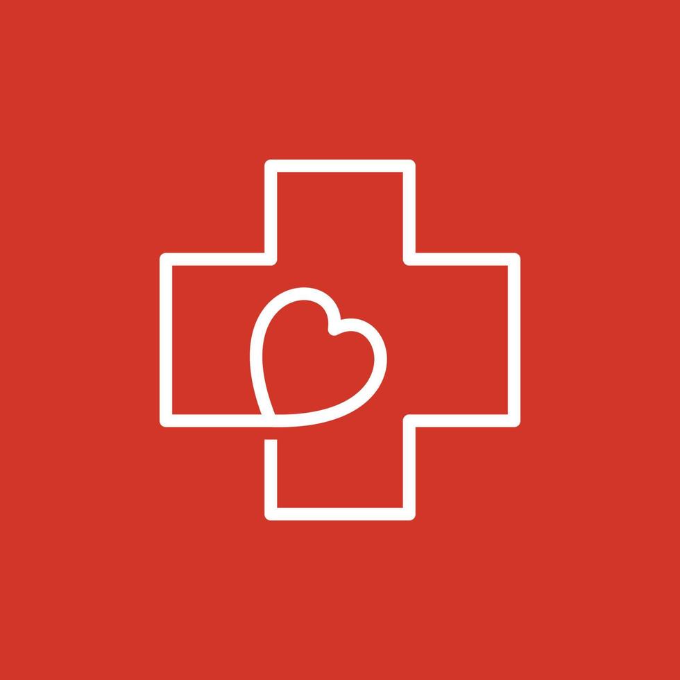 gráfico de vector de ilustración de logotipo cruzado con fondo rojo. perfecto para usar con logotipo médico