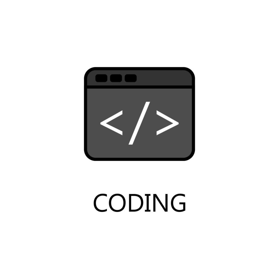 Coding icon. Trendy flat vector Coding icon on white background, vector illustration can be use for web and mobile