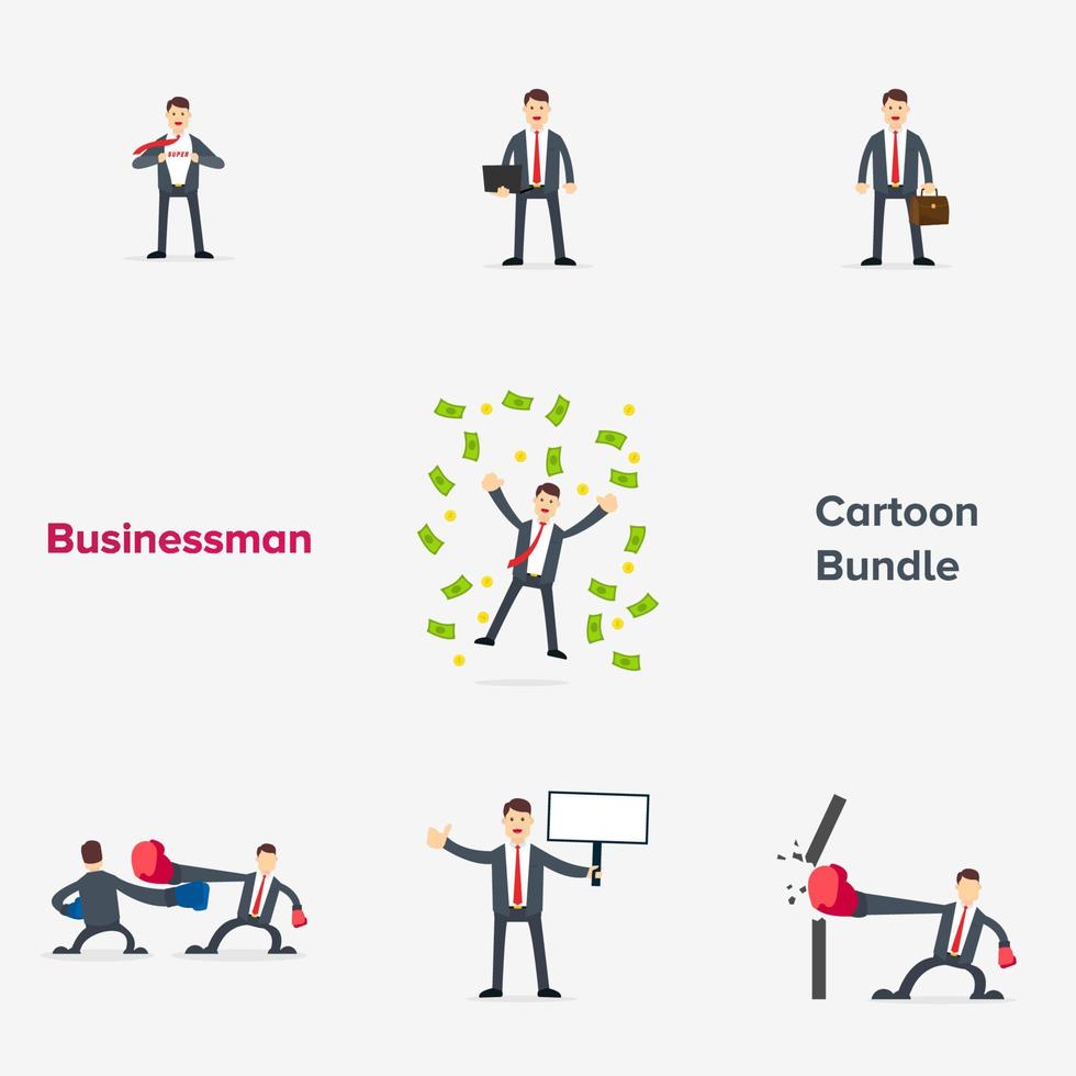 Illustration Vector Graphic of Businessman Cartoon Bundle