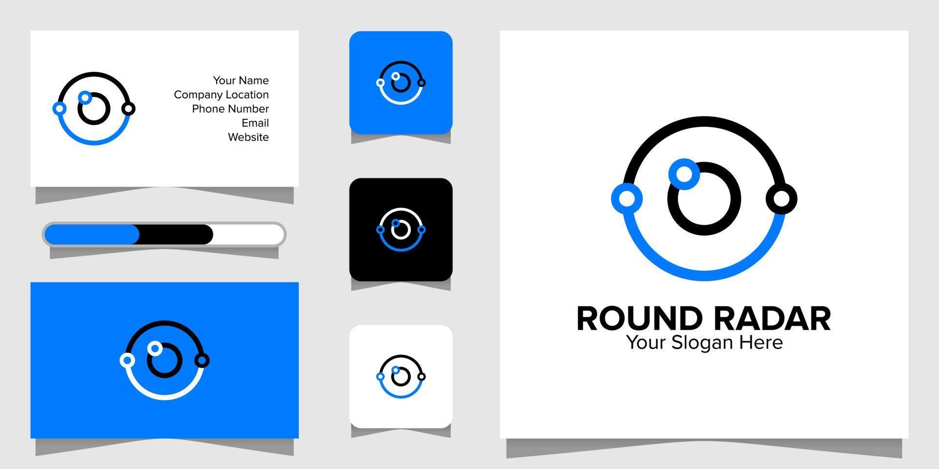 Illustration Vector Graphic of Round Radar logo and business card