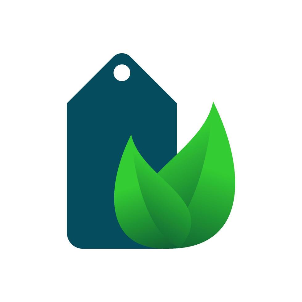 gráfico de vector de ilustración del logotipo de etiqueta de precio ecológico. perfecto para usar en empresas de tecnología