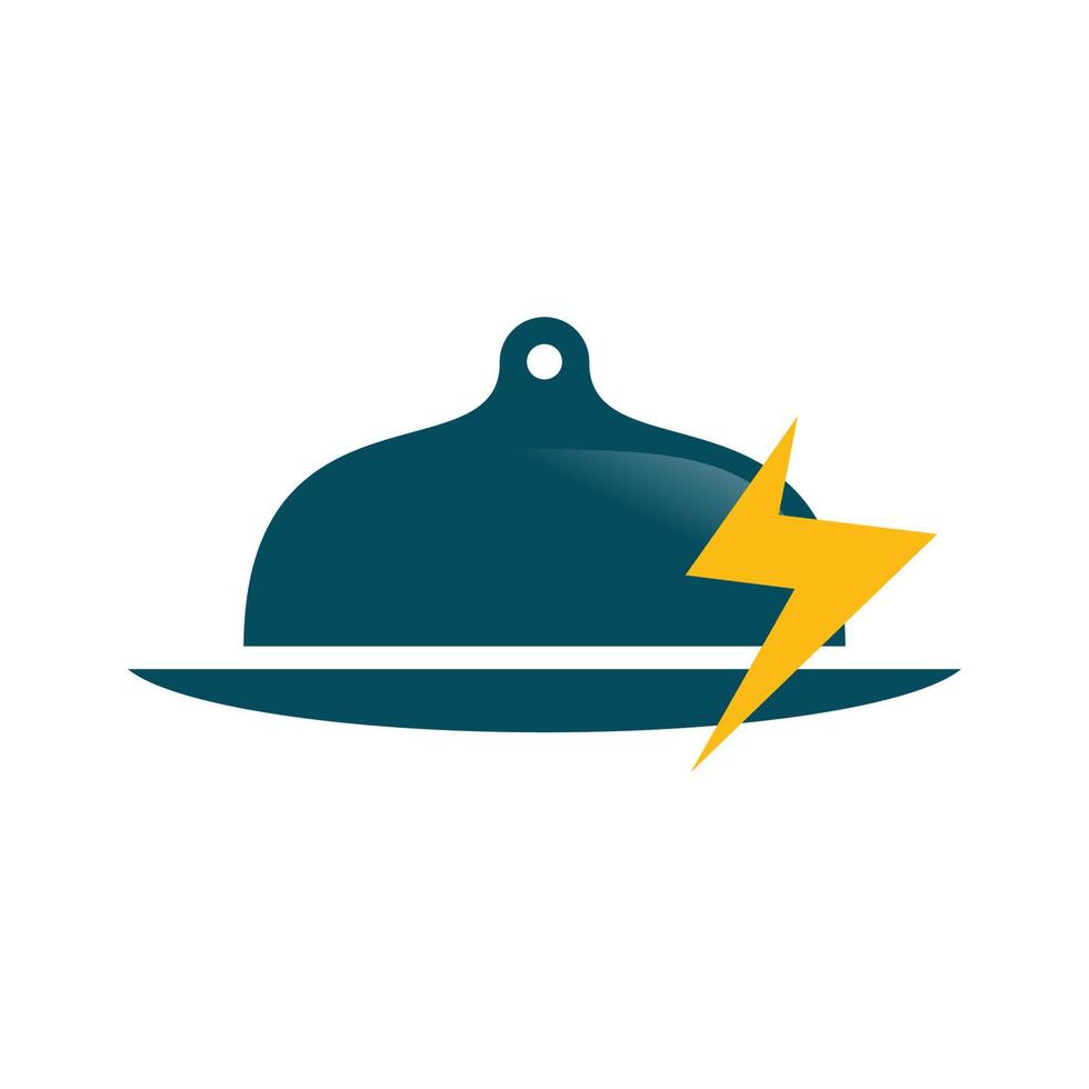 gráfico de vector de ilustración del logotipo de cloche de comida de trueno. perfecto para usar en empresas de alimentos