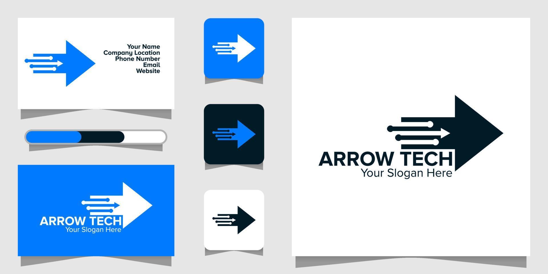 Illustration Vector Graphic of Arrow Tech Logo. Perfect to use for Technology Company