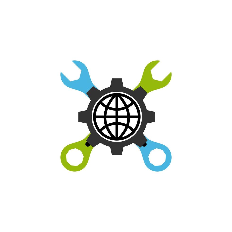 Illustration Vector Graphic of World Mechanic Technology Logo. Perfect to use for Technology Company