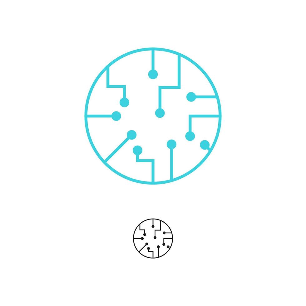 gráfico de vector de ilustración del logotipo de círculo conectado punto. perfecto para usar en empresas de tecnología