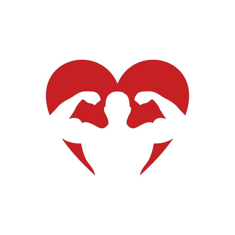 gráfico de vector de ilustración del logotipo de músculo de amor