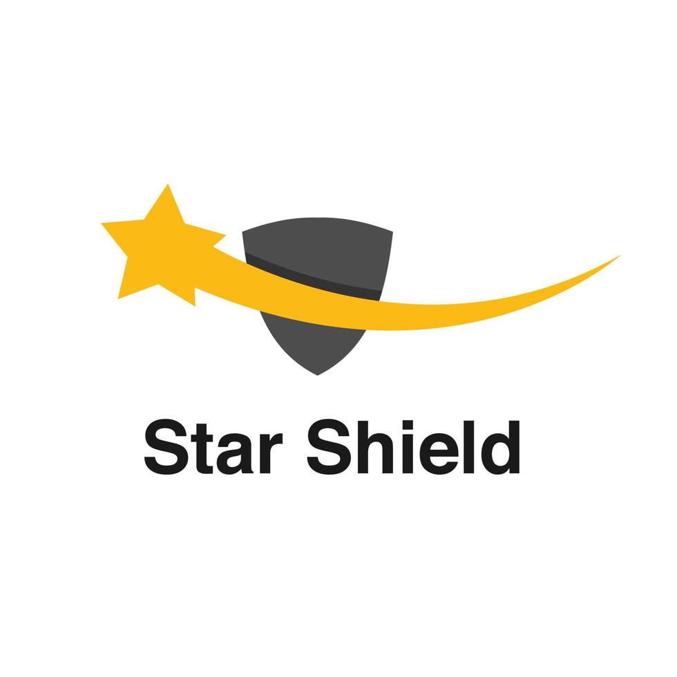 gráfico de vector de ilustración de escudo estrella. perfecto para usar en empresas de tecnología