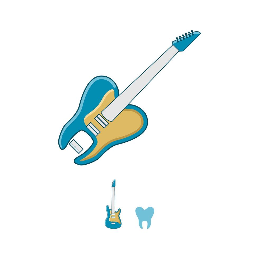 gráfico de vector de ilustración del logotipo de diente de guitarra. perfecto para usar en compañía de música