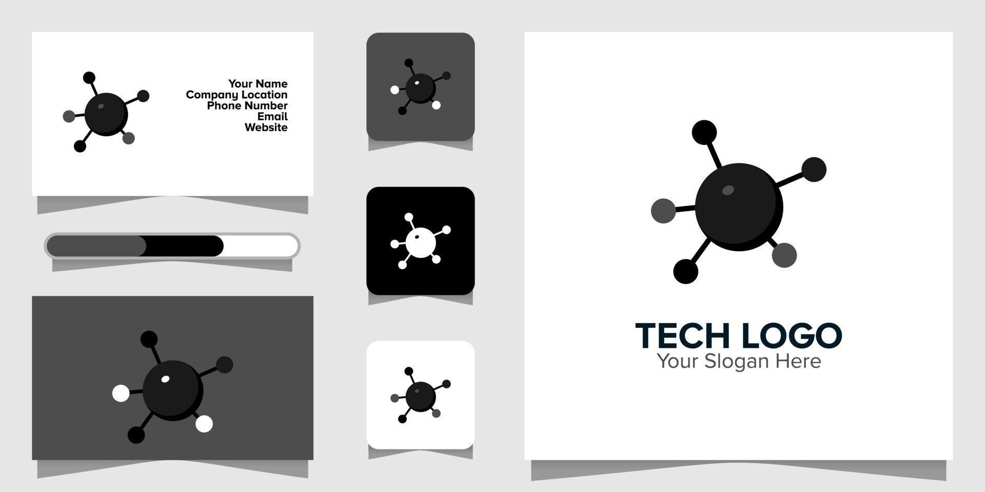 gráfico de vector de ilustración del logotipo de tecnología. perfecto para usar en empresas de tecnología