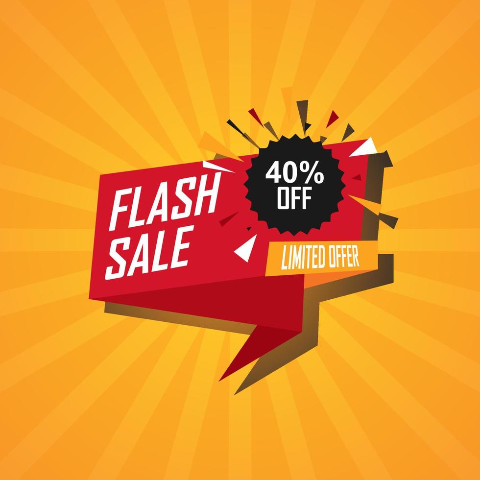 gráfico de vector de ilustración de banner de venta flash. perfecto para usar en promoción de ventas