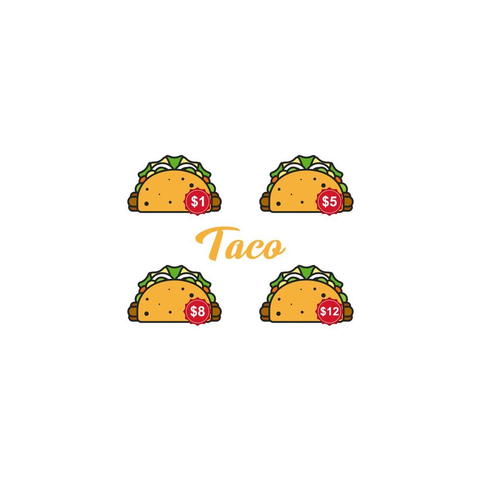 logotipo de taco moderno vector