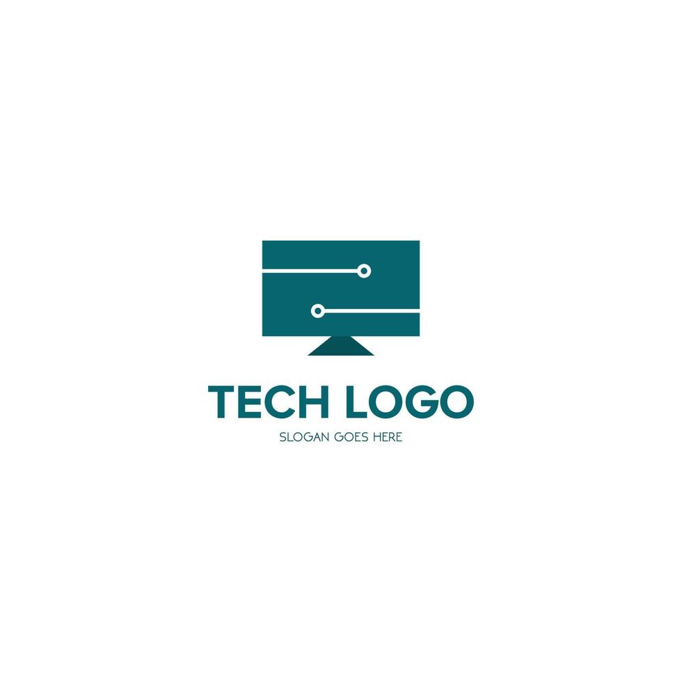 gráfico de vector de ilustración del logotipo de tecnología de televisión. perfecto para usar en empresas de tecnología