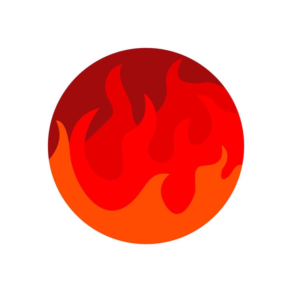 logo de fuego dentro de un circulo vector