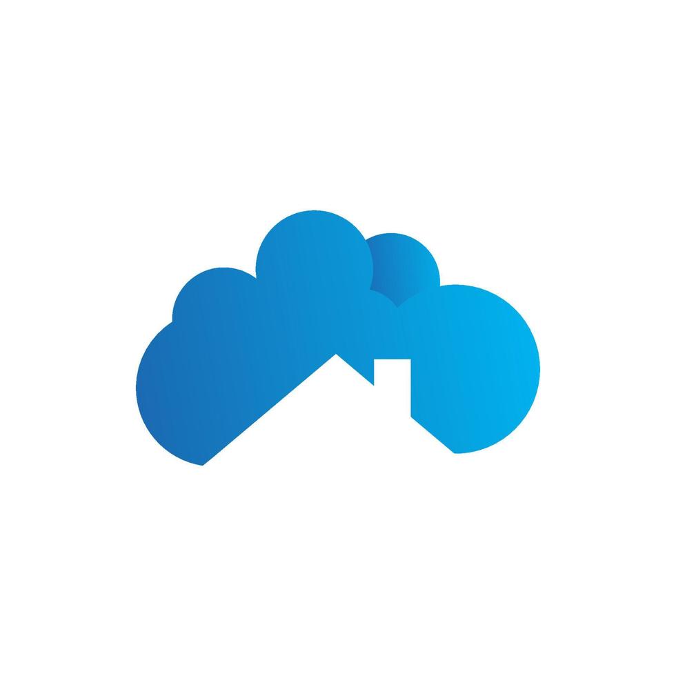 gráfico de vector de ilustración del logotipo de la casa en la nube. perfecto para usar en empresas de tecnología