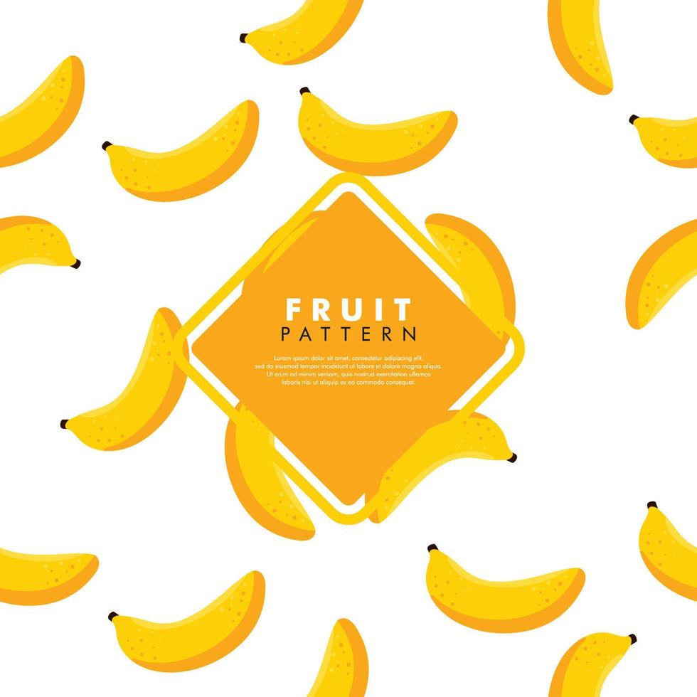 Minimal Creative Banana Fruit Background. Modern Horizontal Composition. vector