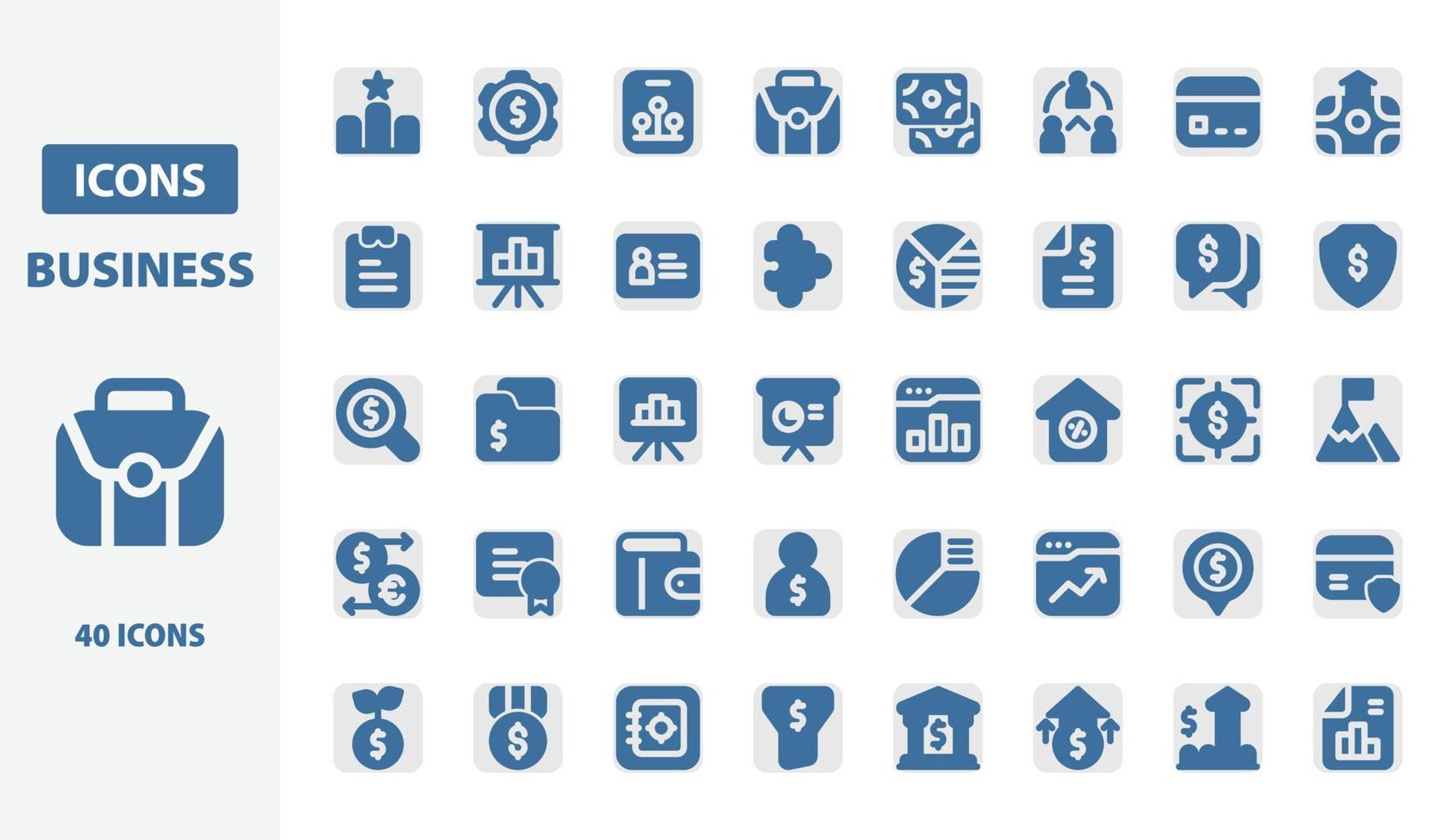 Business and Finance - Solid Icon set vector