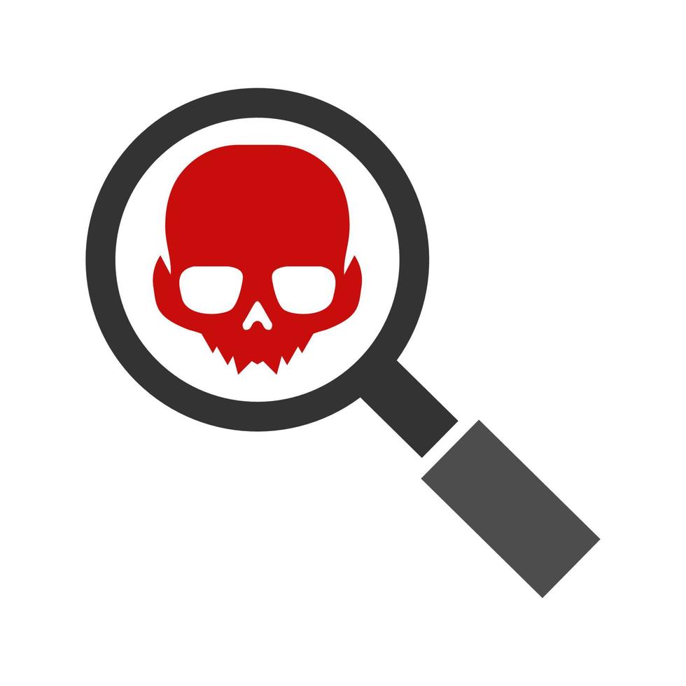 Illustration Vector Graphic of Skull Search Logo. Perfect to use for Technology Company